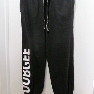 NWT DUBGEE by Whoopi Sweatpants Black & White Joggers w Drawstring Size Small